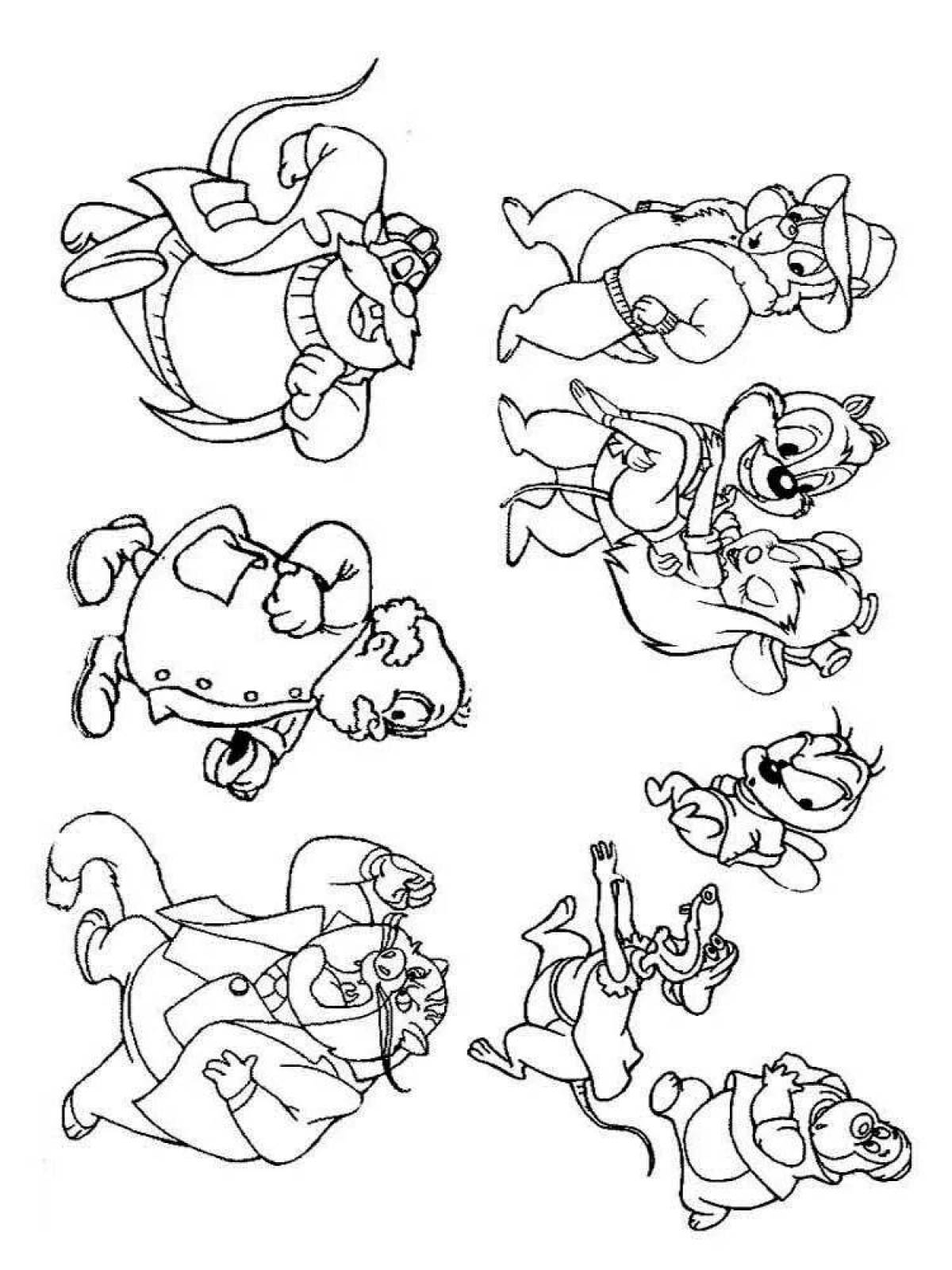 Coloring jovial chip and dale