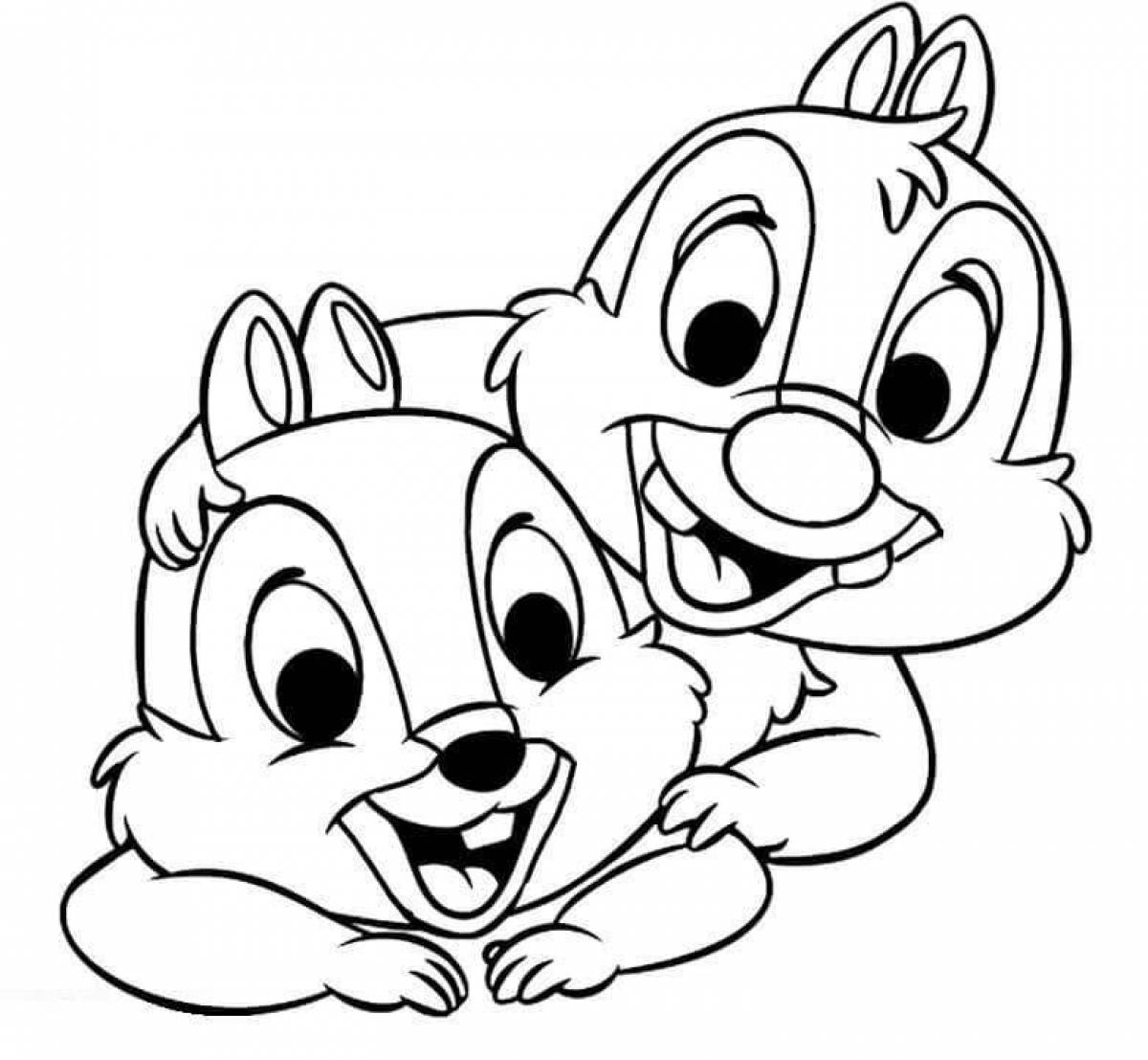 Playable coloring chip and dale