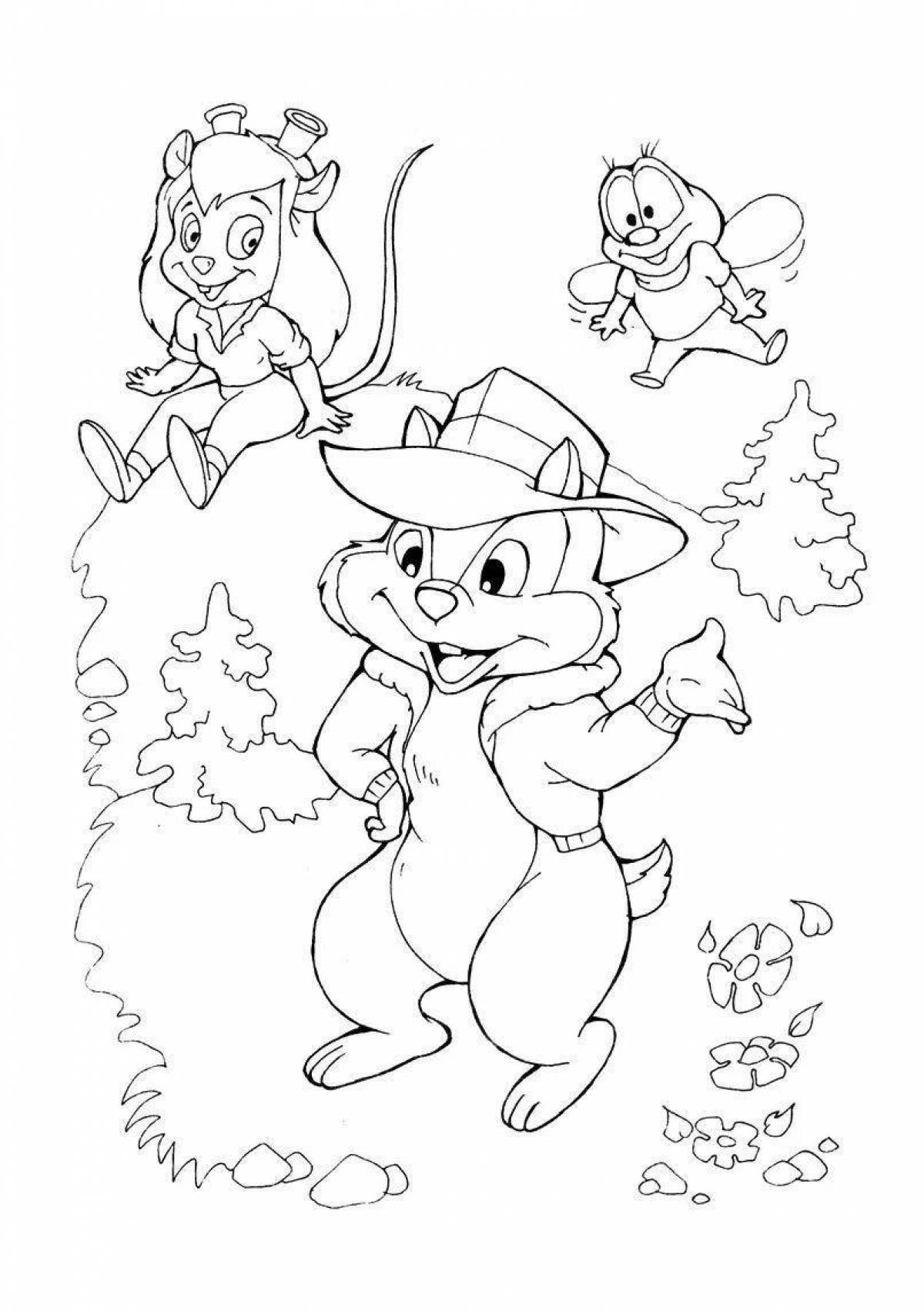 Chip and dale invitation coloring book