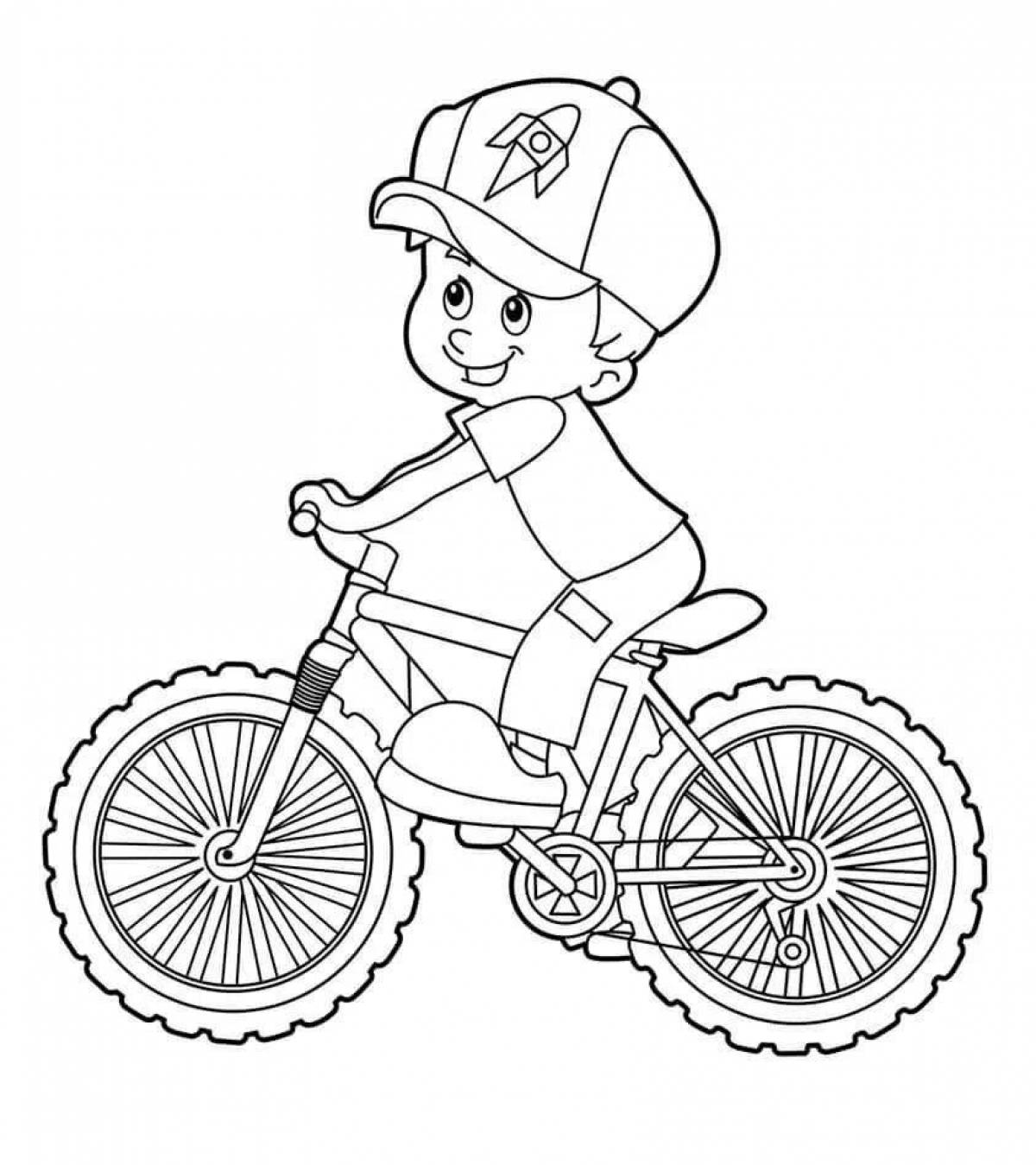 Фото Храбрый мальчик на велосипеде