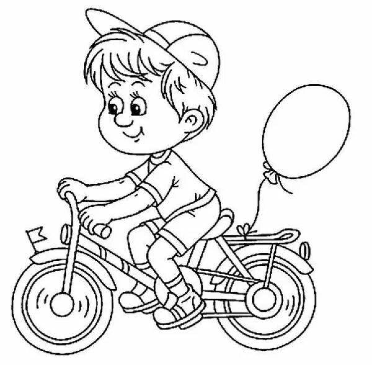 Фото Буйный мальчик на велосипеде