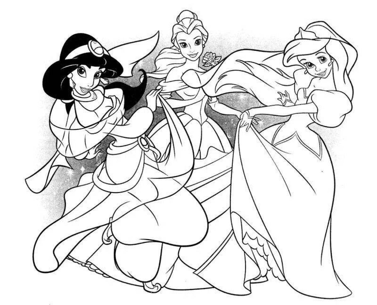 Фото Сияющая раскраска всех принцесс диснея