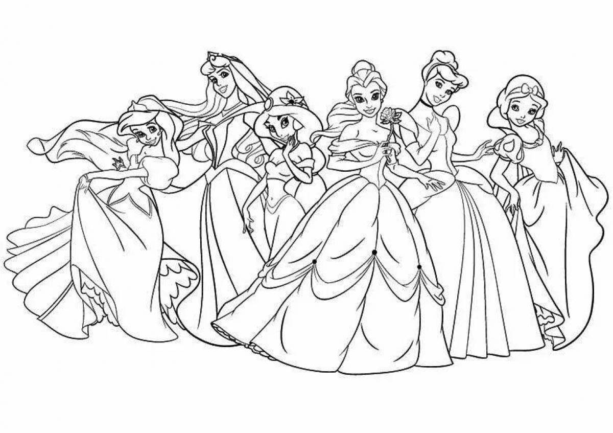 Фото Причудливая раскраска всех принцесс диснея