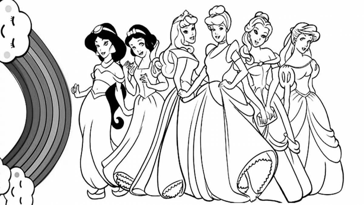 Фото Мечтательная раскраска всех принцесс диснея