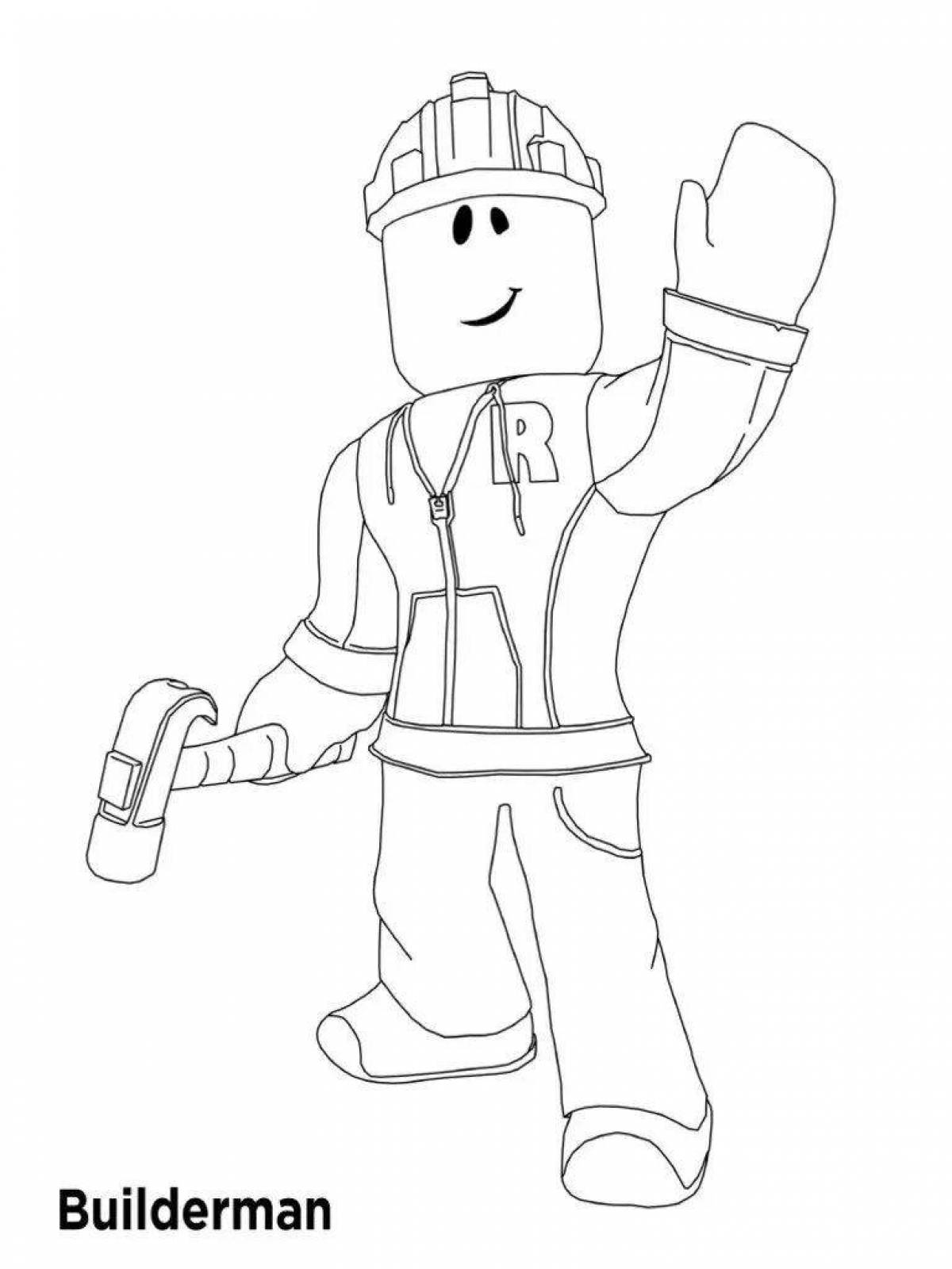 Colorful shiny roblox skin coloring page