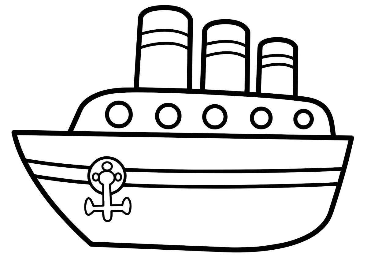 Фото Сказочная страница раскраски лодки для детей