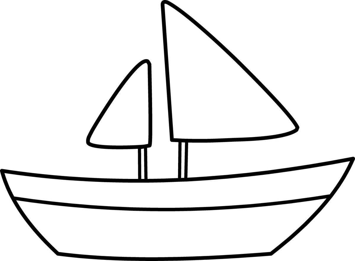 Фото Живая раскраска лодки для детей