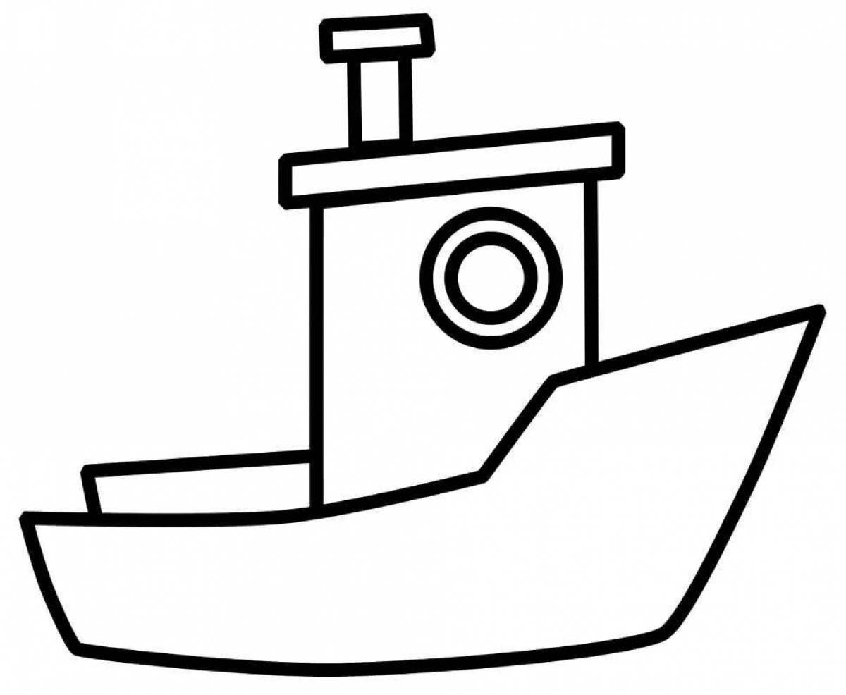Фото Раскраска ослепительная лодка для детей