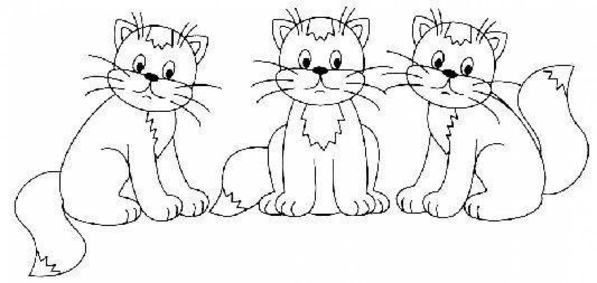 Фото Раскраска три причудливых котенка сутеева