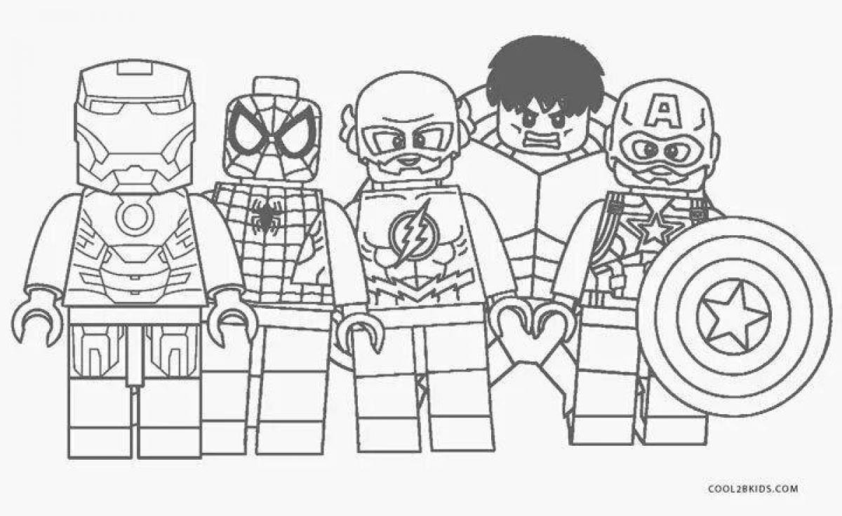 Amazing lego captain america coloring page