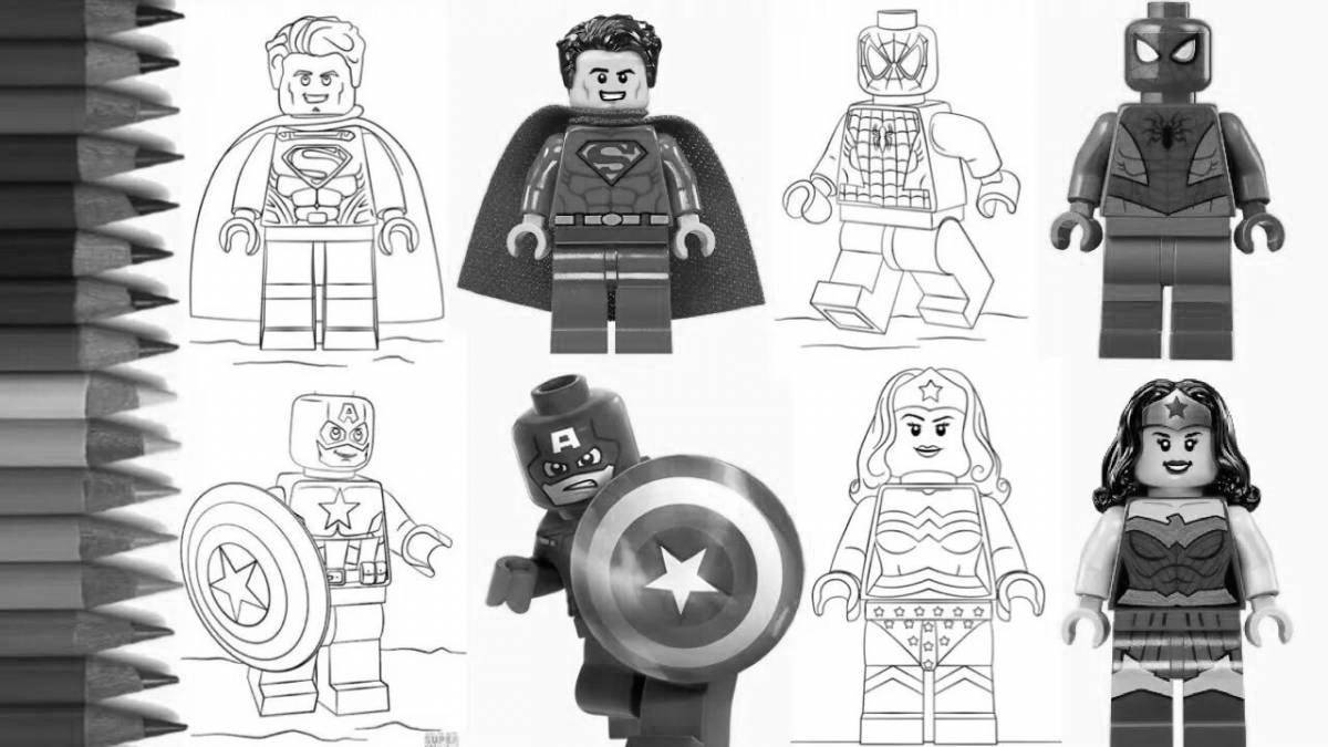 Joyful lego captain america coloring page
