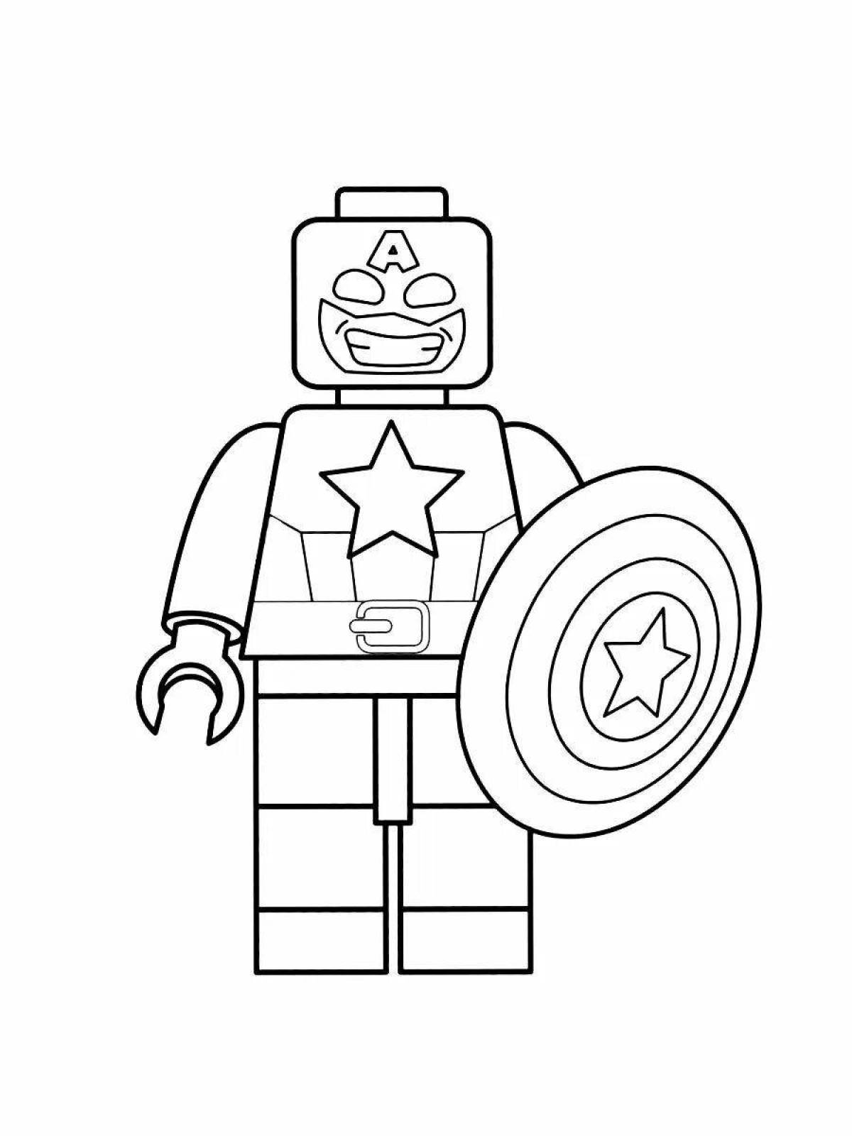 Great coloring lego captain america
