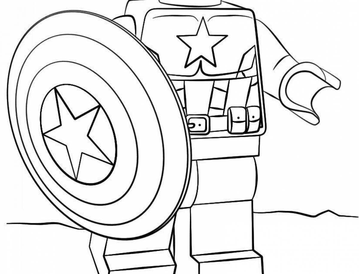 Charming coloring lego captain america