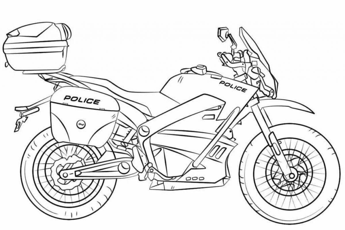 Fantastic motorcycle coloring page for kids