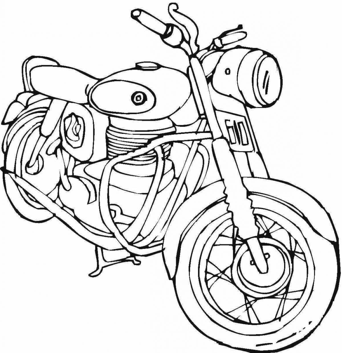 Фото Яркая раскраска мотоцикла для малышей