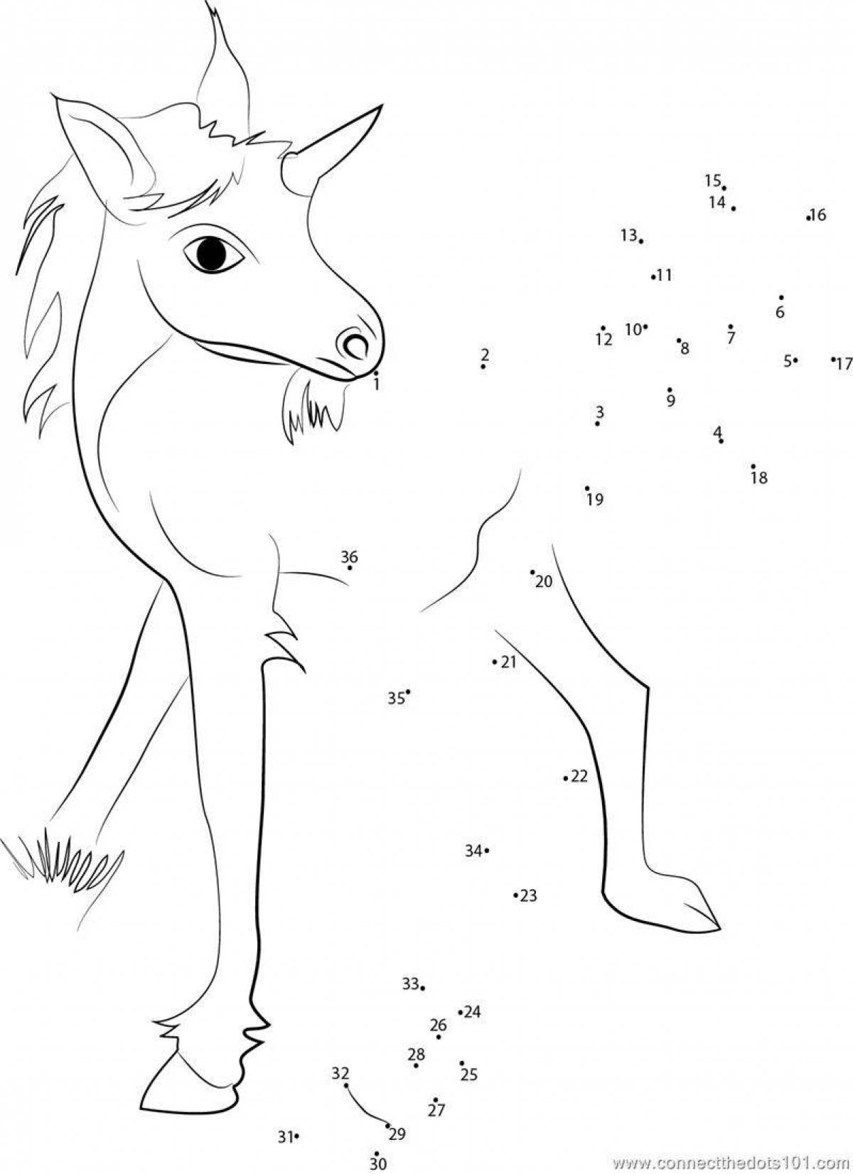 Fun coloring unicorn by numbers