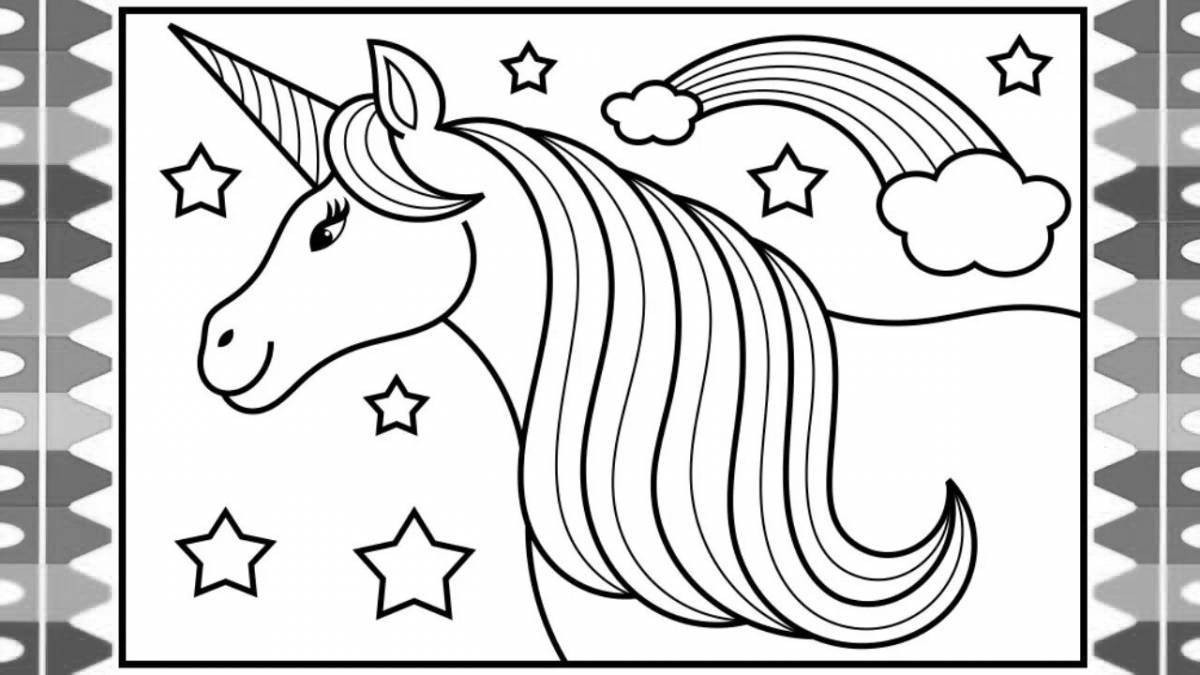 Color by number unicorn coloring book