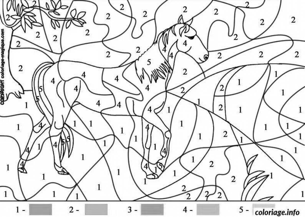 Generous unicorn coloring by numbers