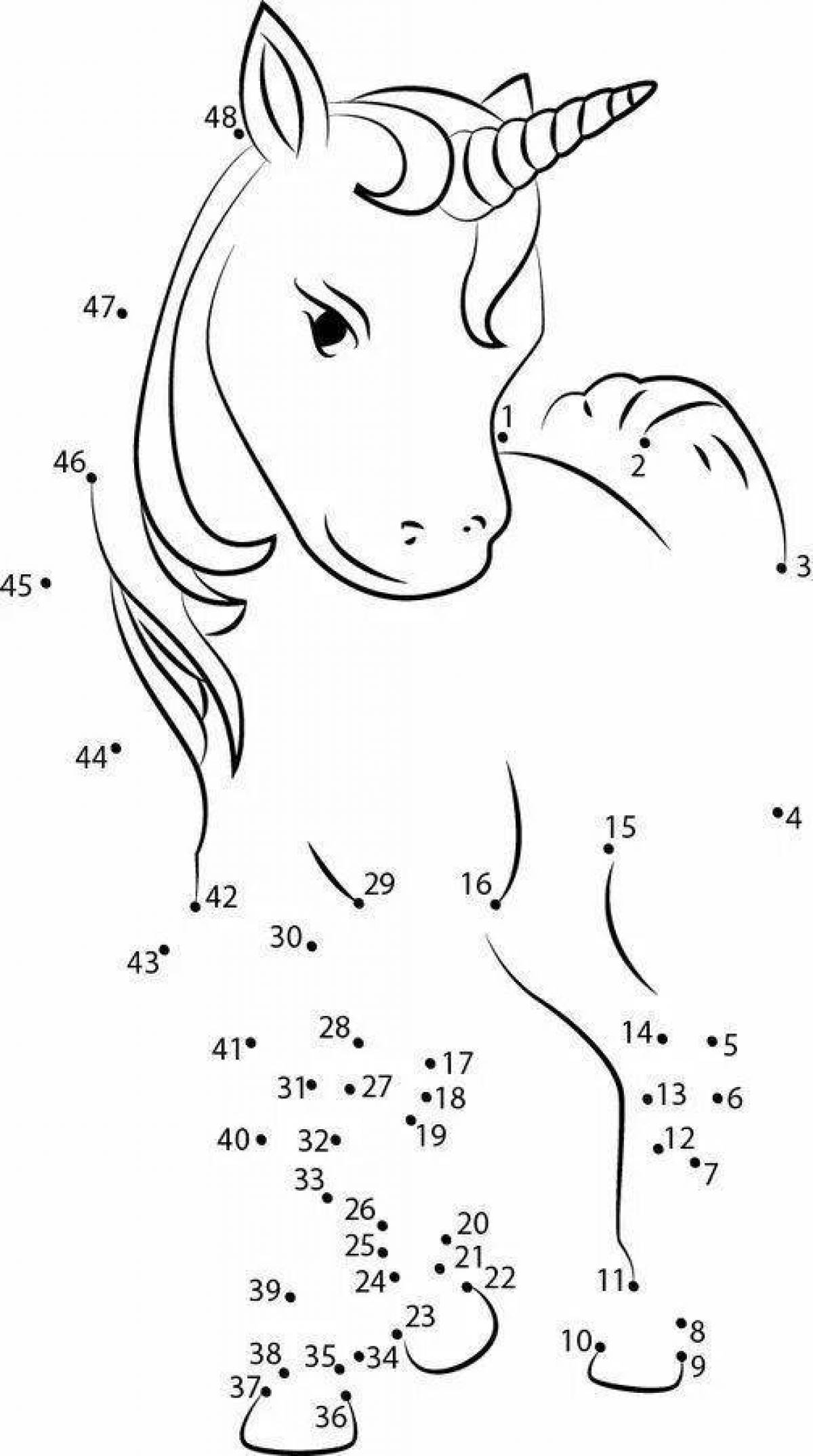 Wonderful unicorn coloring by numbers
