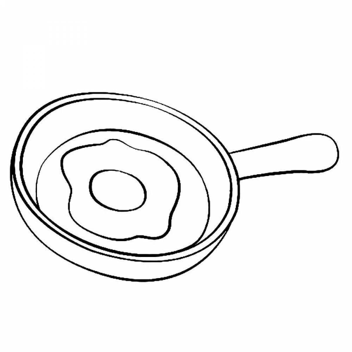 Фото Выдающаяся страница раскраски сковороды для дошкольников