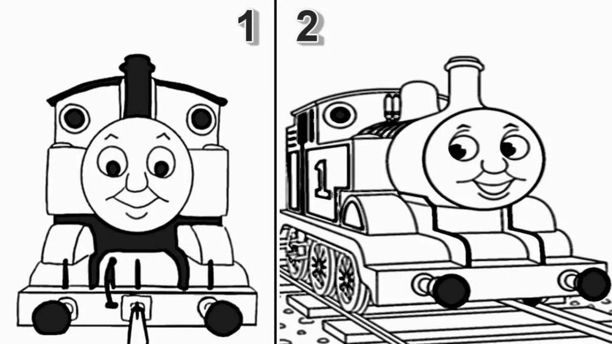 Splendid thomas the spider engine coloring page