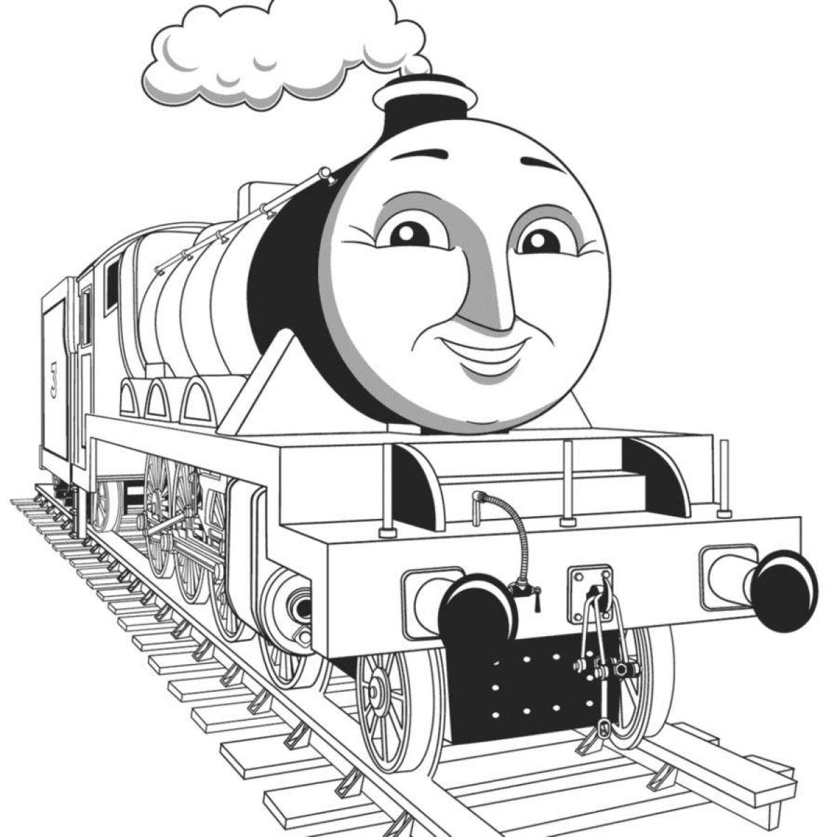 Lovely thomas the spider engine coloring page