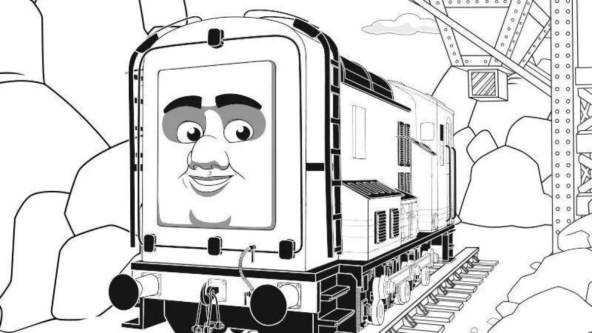 Thomas the quirky engine coloring book