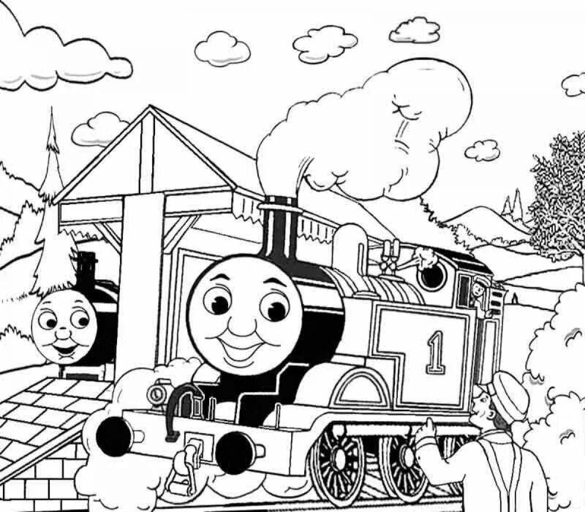 Thomas the Tank Engine humorous coloring page
