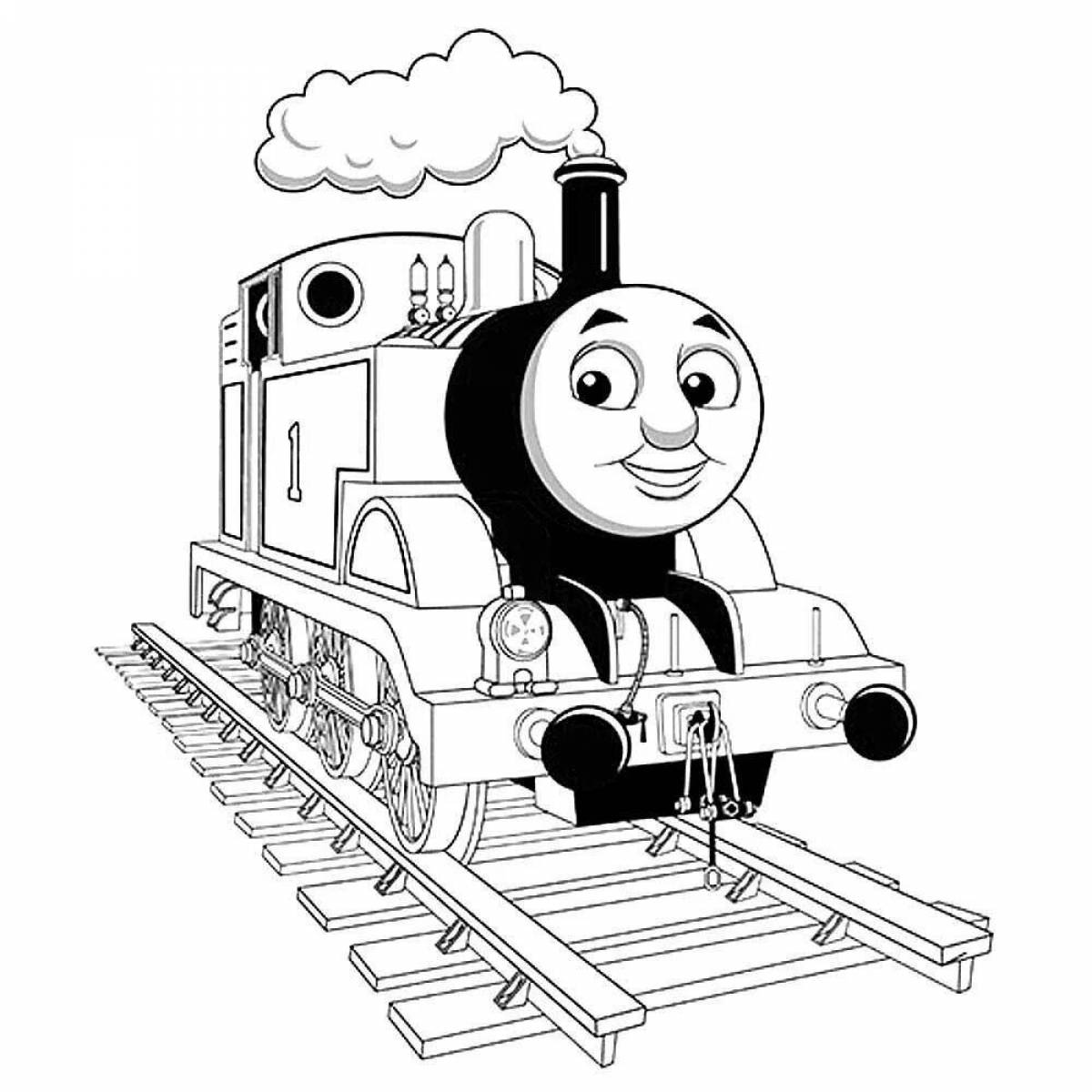 Coloring book funny thomas and the spider engine