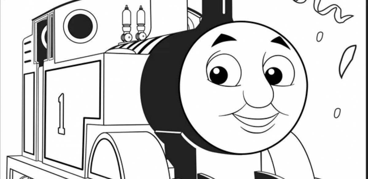 Thomas the tank engine excited coloring