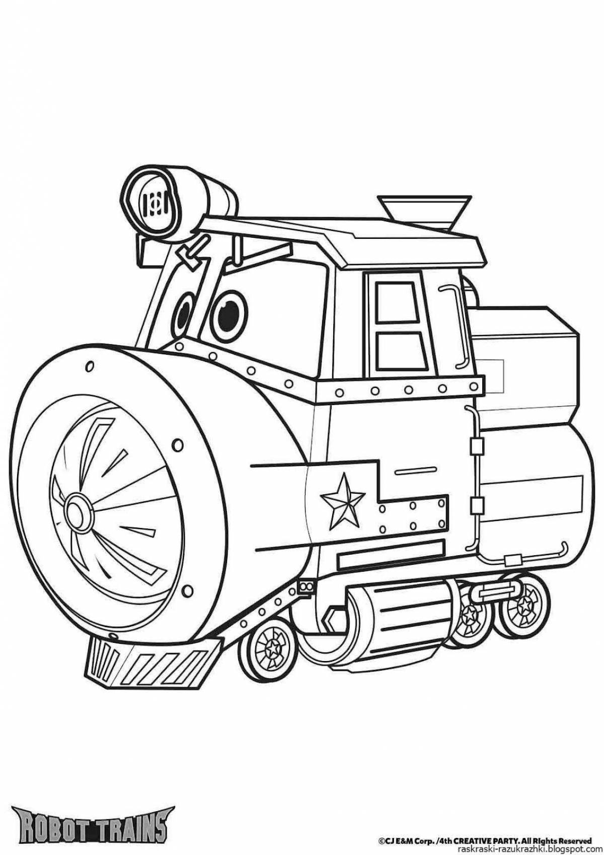 Exciting coloring pages of duke train robots