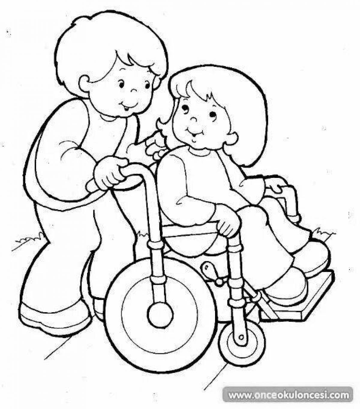 Дети инвалиды раскраски для детей
