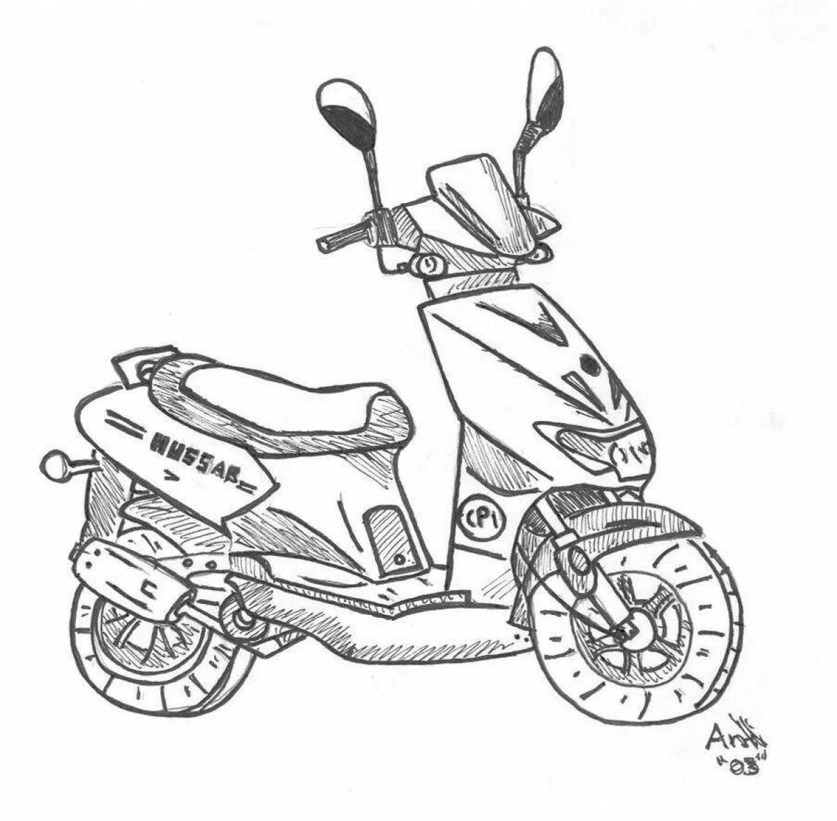 Раскраска скутер Хонда дио