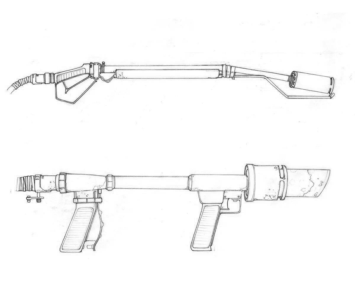 Как нарисовать огнемет