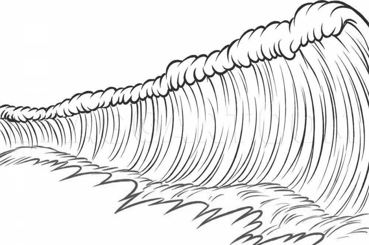 Цунами картинка для срисовки