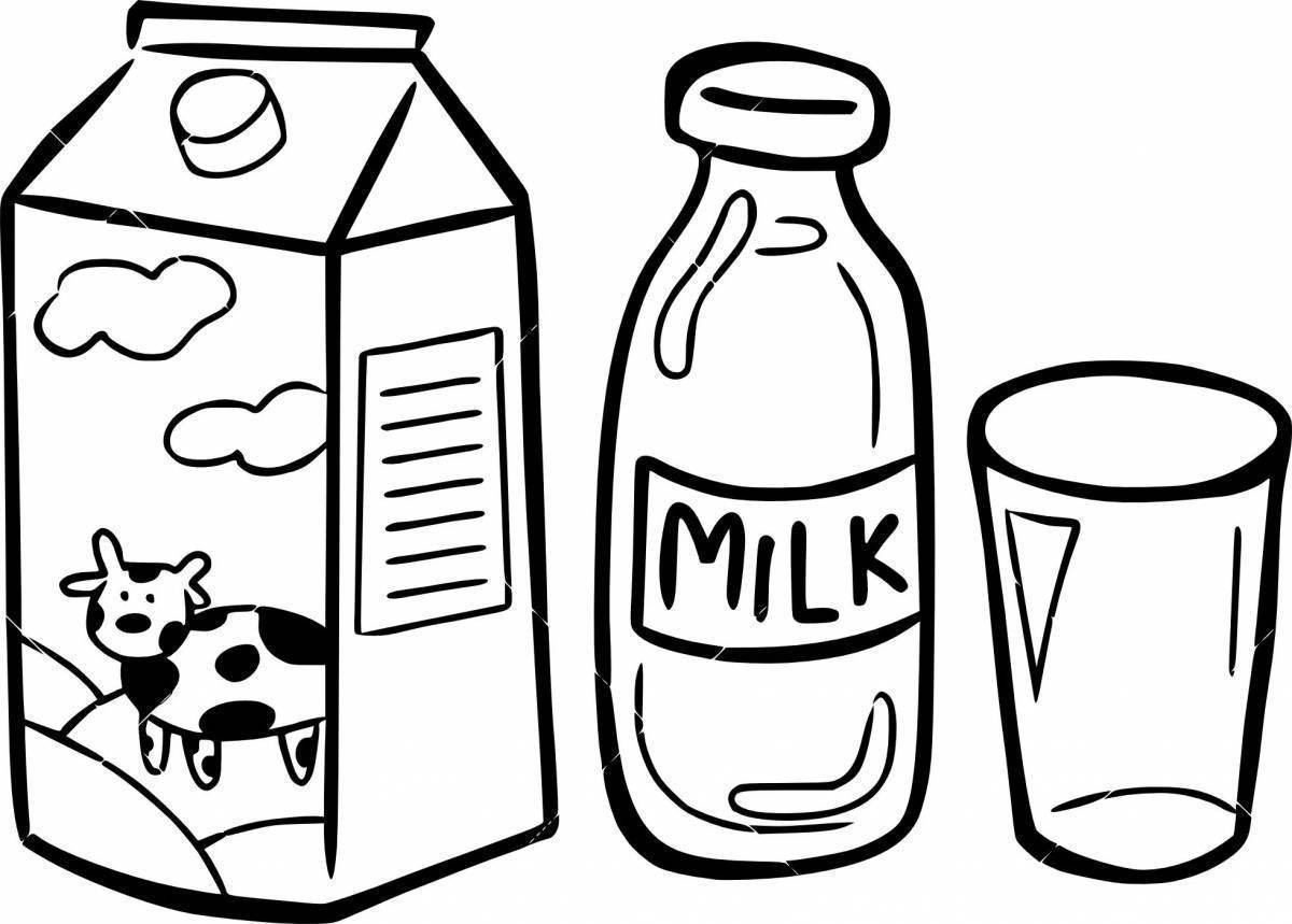 Молочные продукты раскраска для детей распечатать