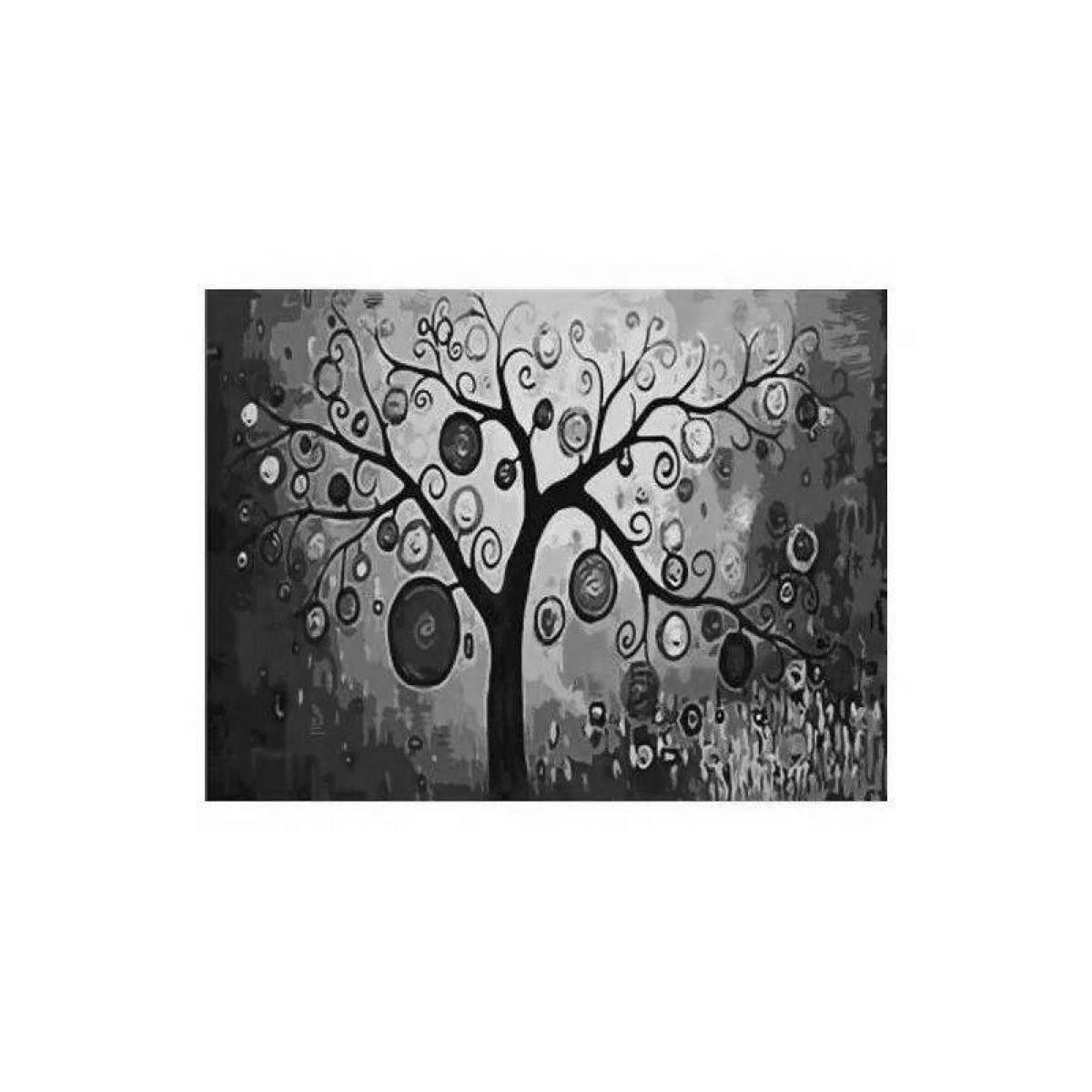 Фото Радостная раскраска по номерам на дереве