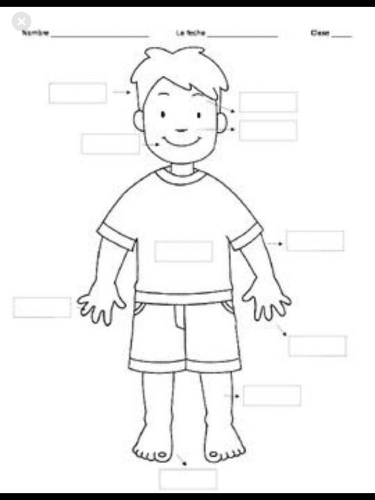 Joyful body parts coloring page