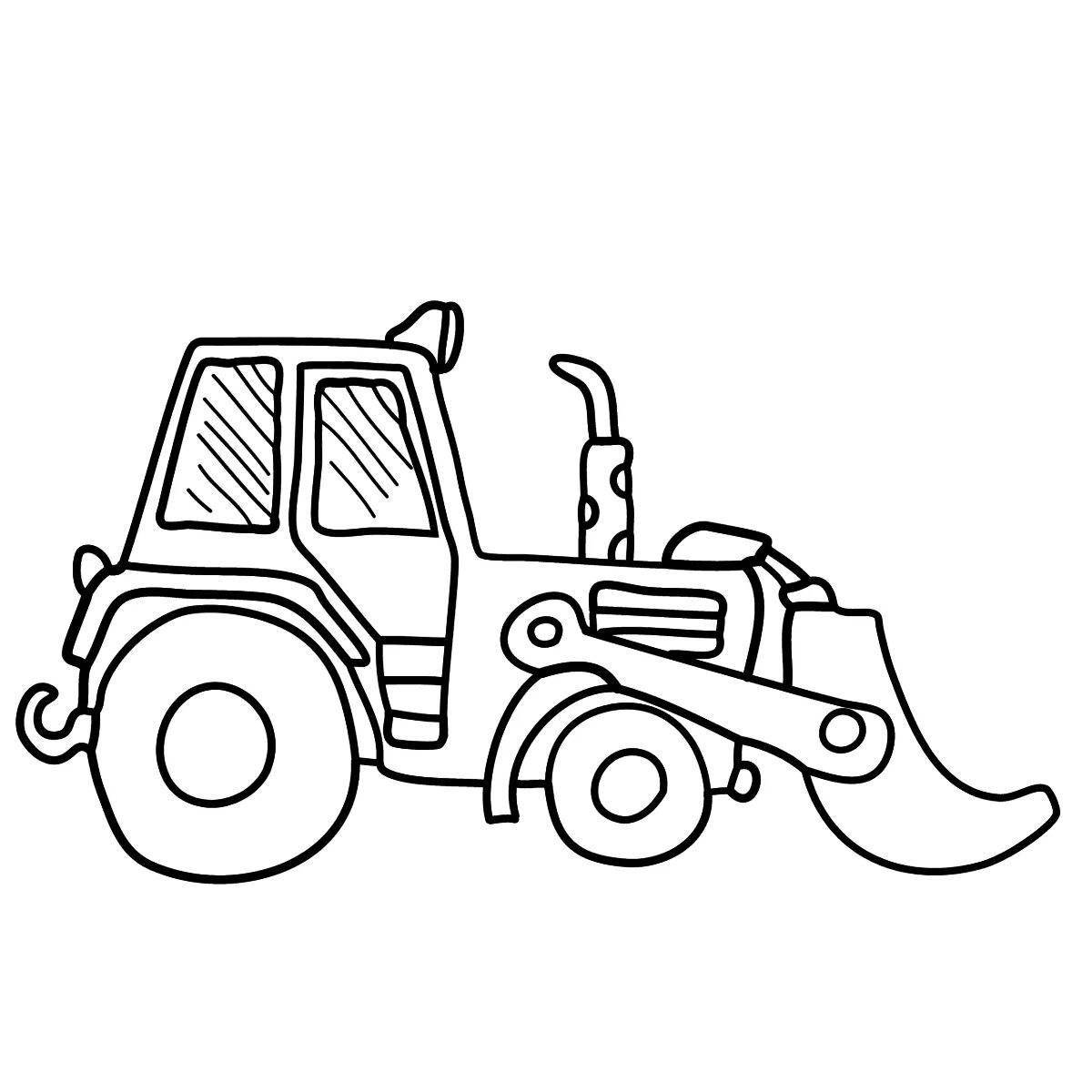 Фото Очарование синего трактора с ведром