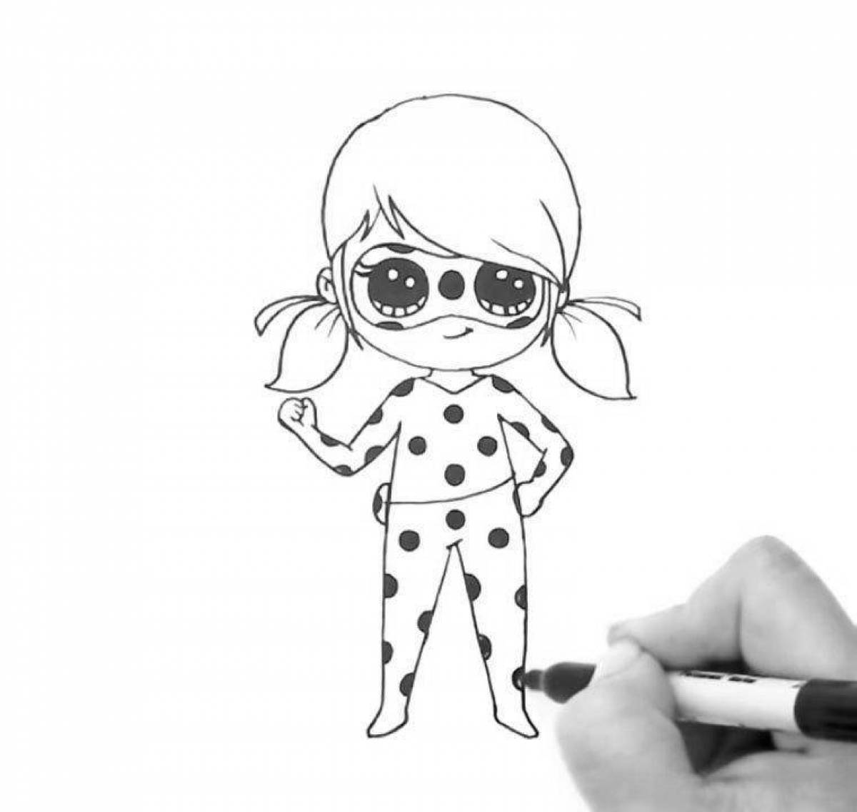 Веселая раскраска lol lady bug doll