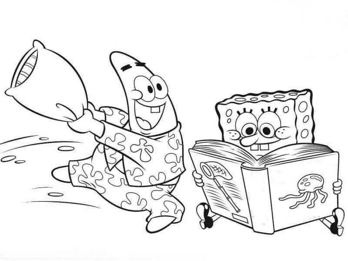 Animated spongebob and friends