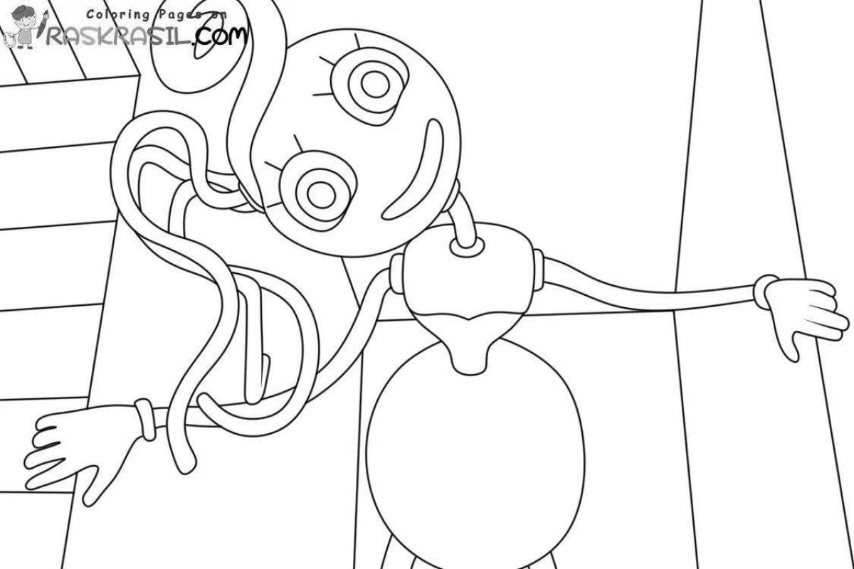 Фото Radiant coloring page mommy long legs from poppy playtime