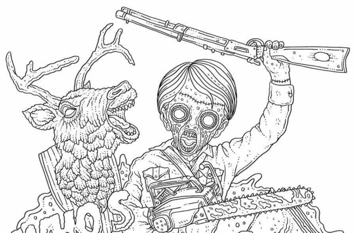 Dark coloring pages, horror movies