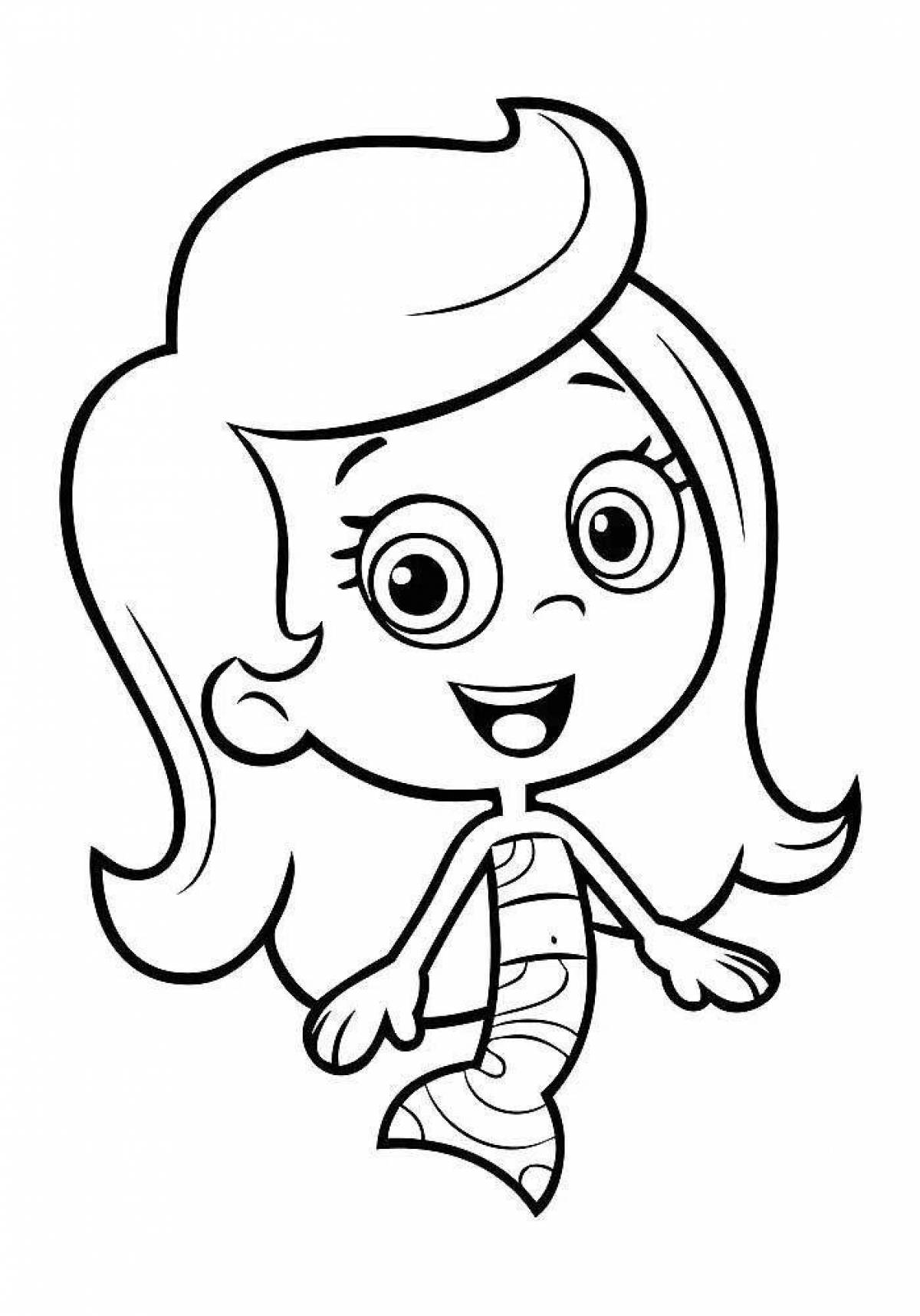 Glittering bubbles coloring page