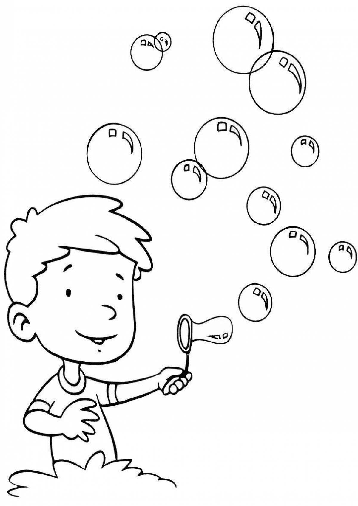 Cute bubble coloring page