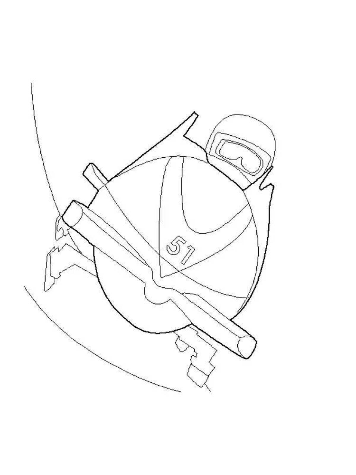 Playful bobsleigh coloring page