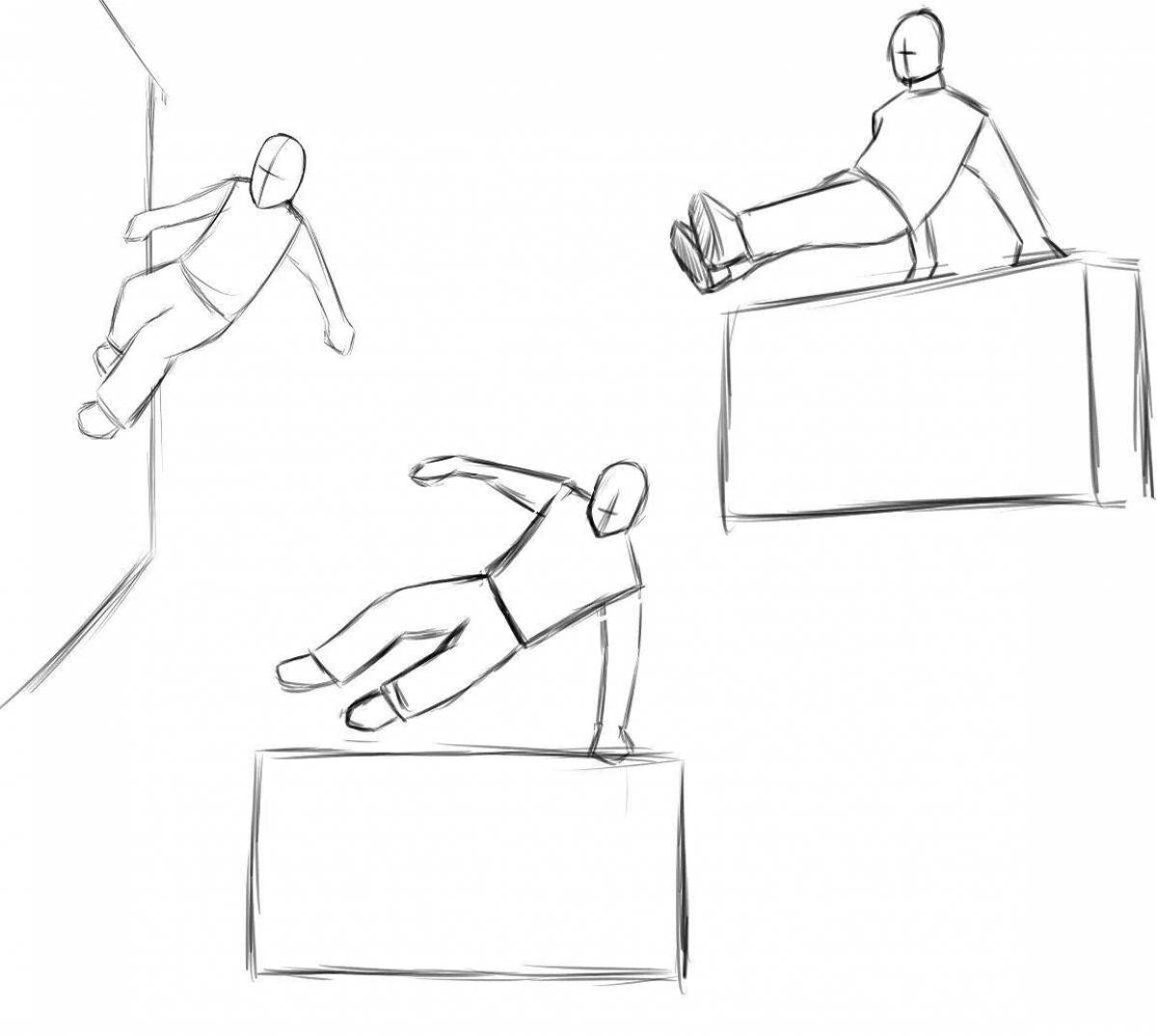 Glowing parkour coloring book