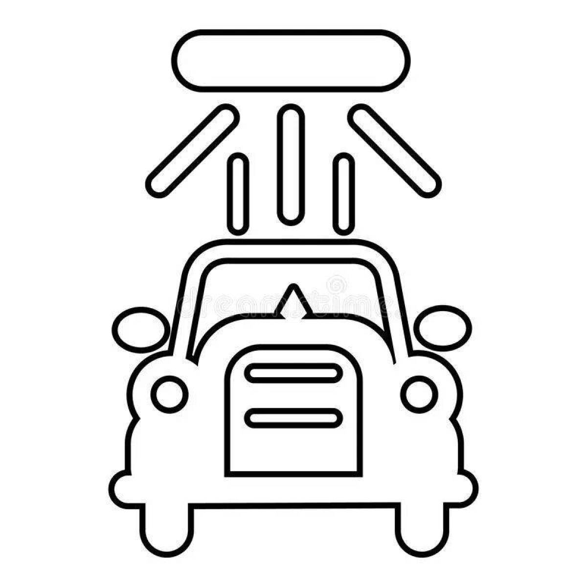 Living car wash coloring page