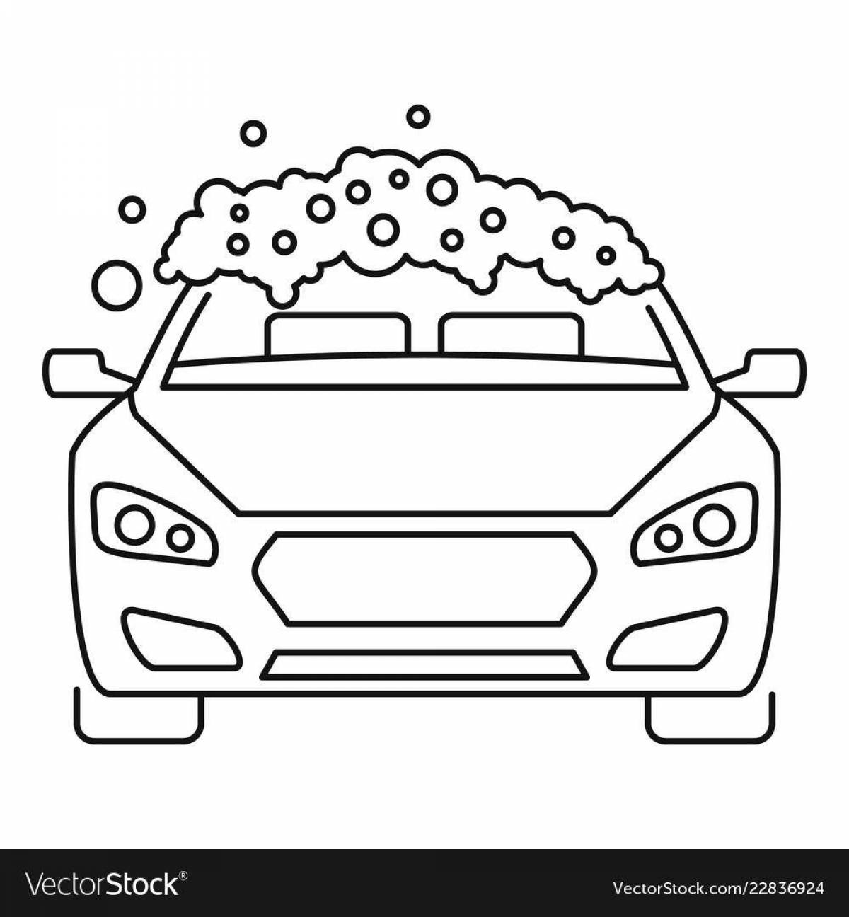 Animated car wash coloring page