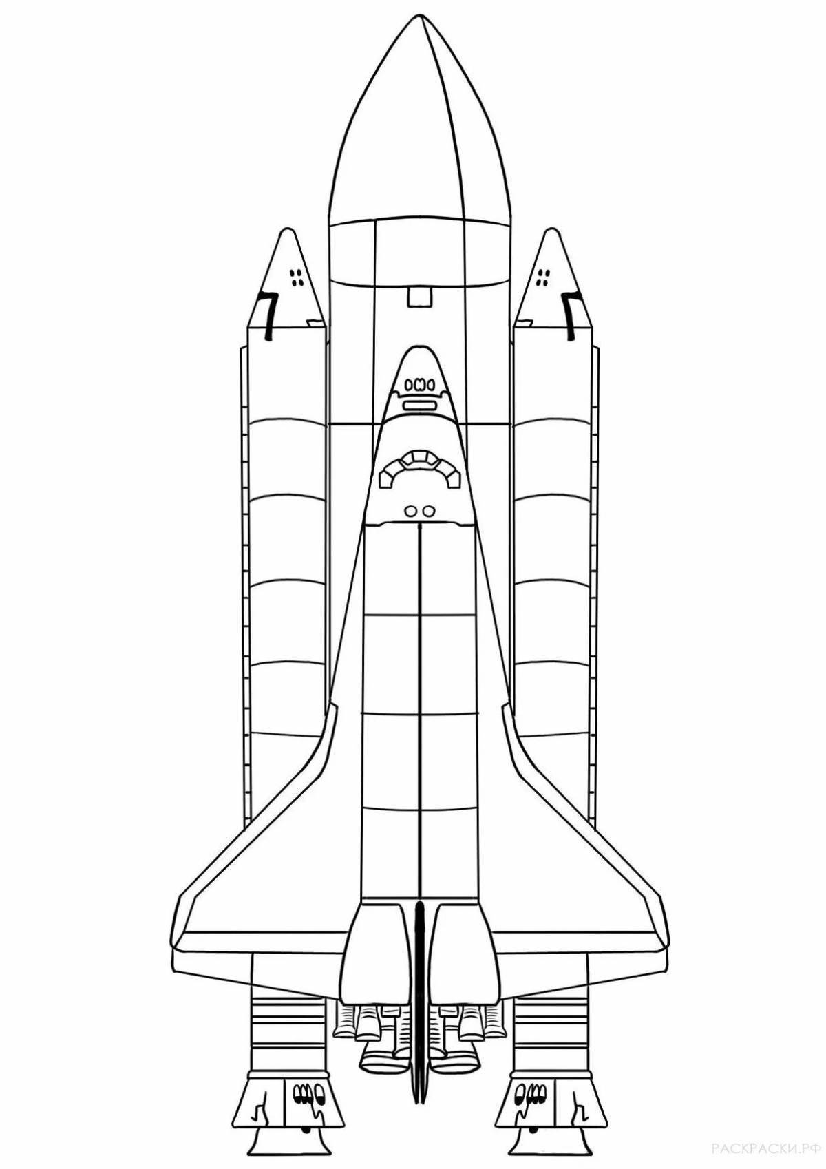 Фото Coloring-capsule shuttle coloring page